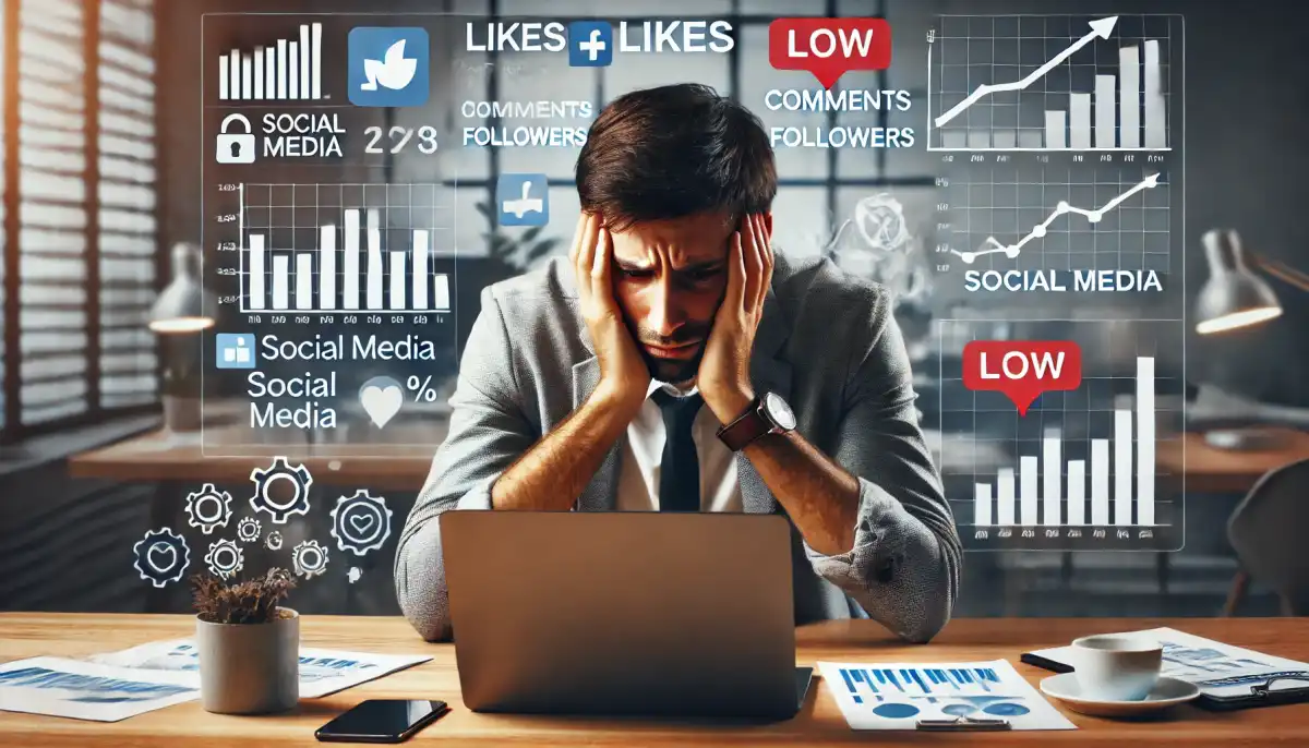 Ondernemer werkt aan social media strategie op laptop
